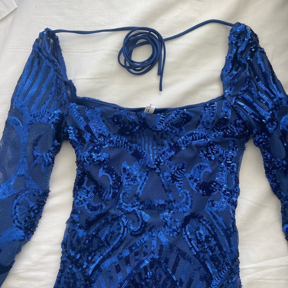 Lucy in the Sky Women's Blue and Navy Dress - Picture 4 of 6